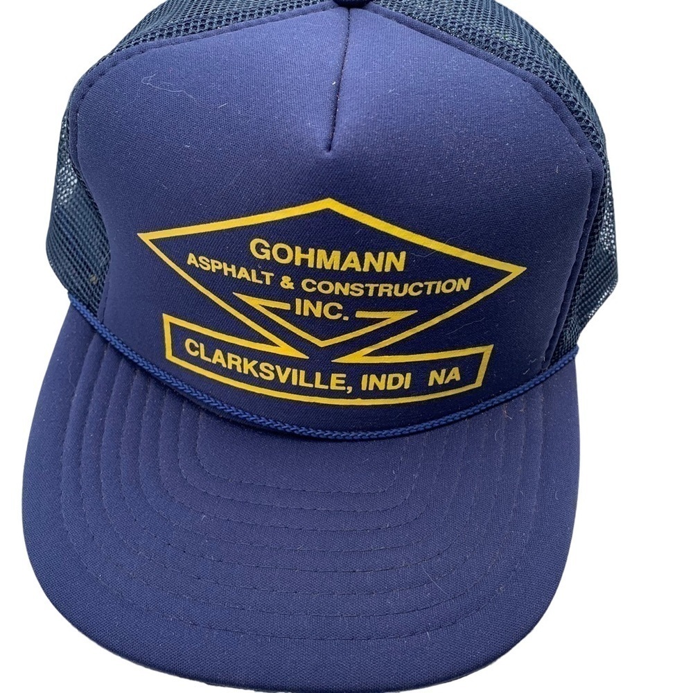 Vintage Gohmann Asphalt & Construction Clarksville Ind SnapBack Mesh Trucker Hat